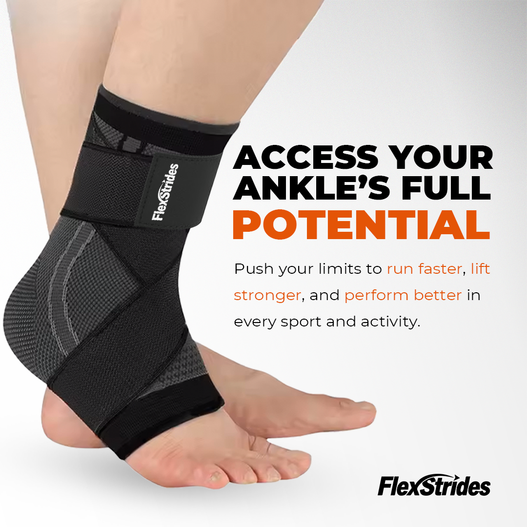 FlexStrides Adjustable Ankle Support Sleeve