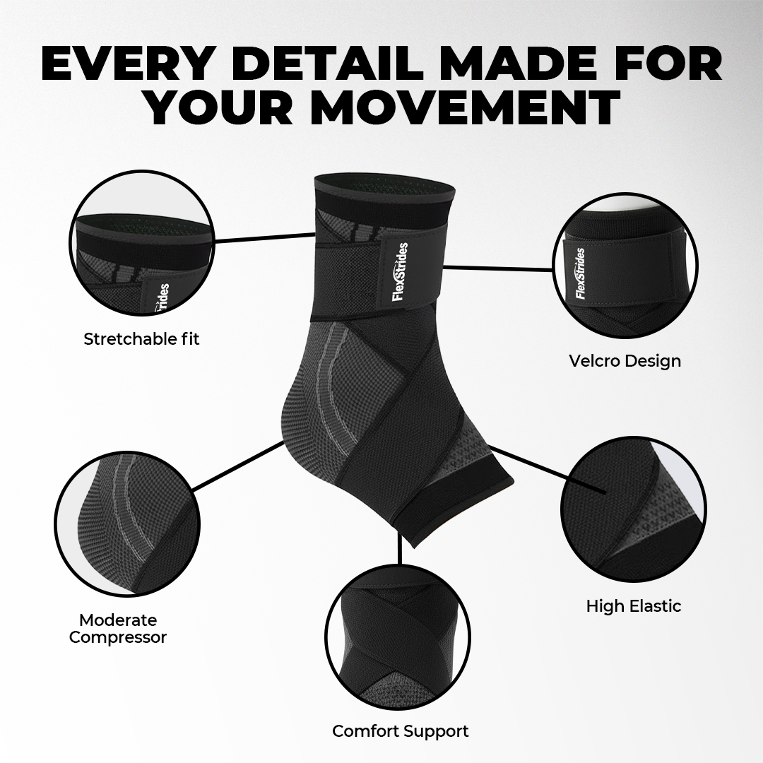 FlexStrides Adjustable Ankle Support Sleeve